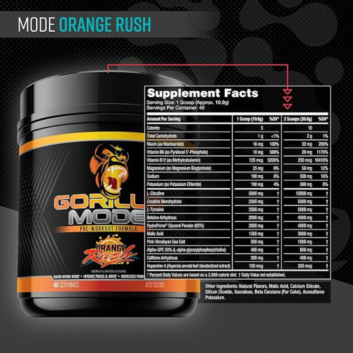 Gorilla Mode Pre-Workout (Orange Rush)