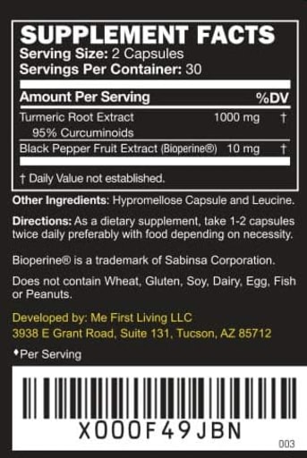 Turmeric Curcumin with Bioperine