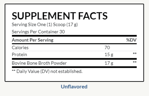 100% Grass Fed Bone Broth Protein (Pure Unflavored)