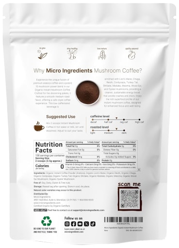 Organic Instant 10 in 1 Mushroom Coffee Powder