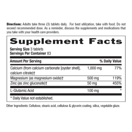 Calcium Magnesium Zinc With L-Glutamic Acid 1000 mg : 500 mg : 50 mg
