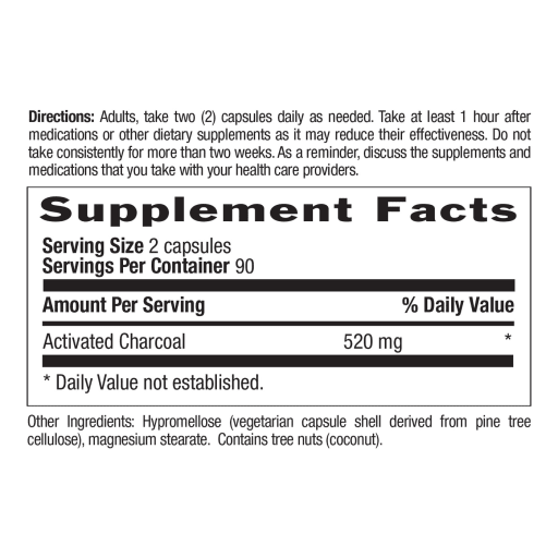 Coconut Activated Charcoal 260 mg