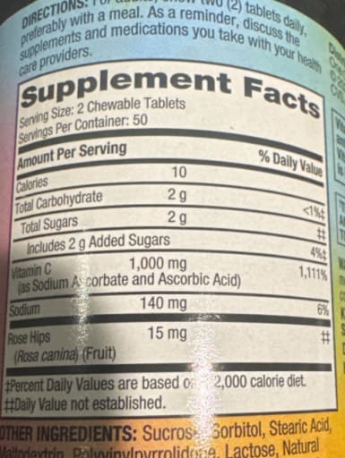 Chewable C 1000 mg with Rose Hips