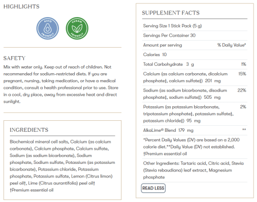 Alkalime Stick Packs
