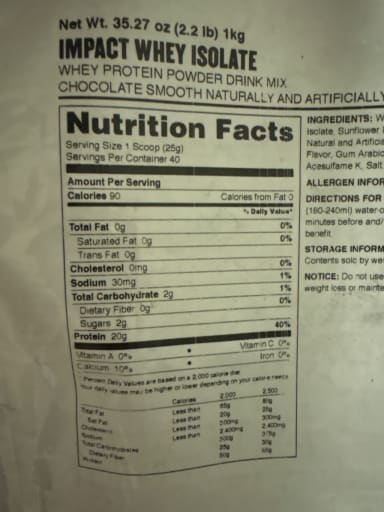 Impact Whey Isolate (Smooth Chocolate)
