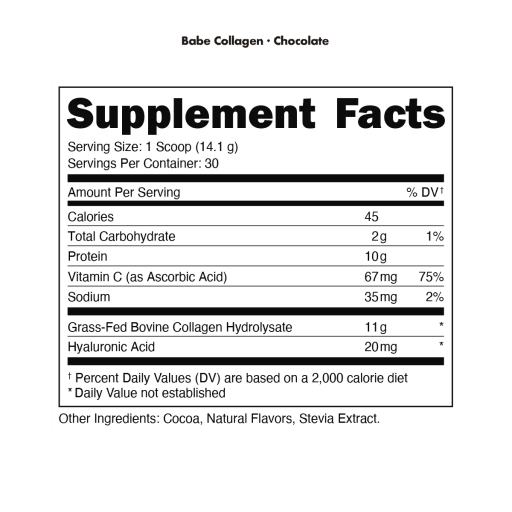 Babe Collagen Peptides Powder (Chocolate)