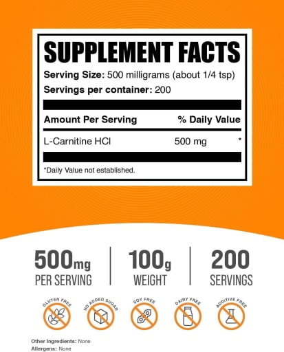 Acetyl L-Carnitine HCL (ALCAR HCL) 500mg
