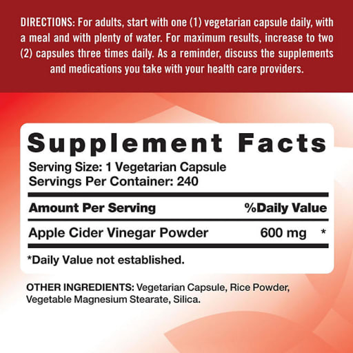 Apple Cider Vinegar 600 mg