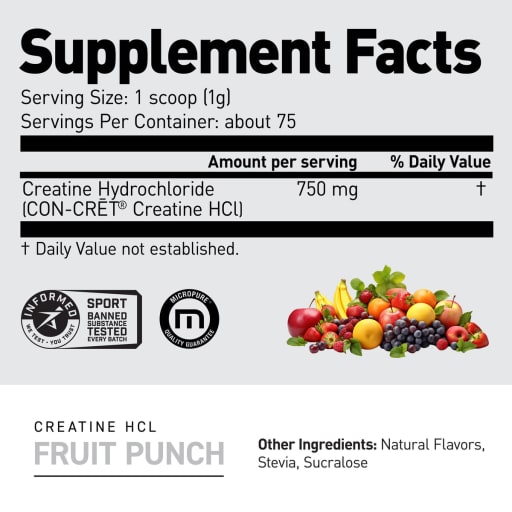 Creatine HCl Powder (Fruit Punch)