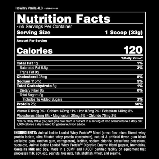 Isolate Loaded Whey Protein Powder (Vanilla)