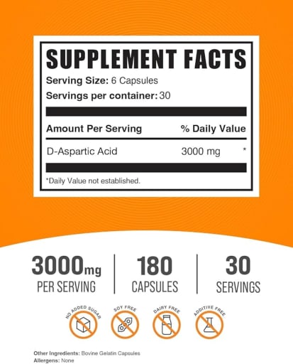D-Aspartic Acid Capsules 3000 mg