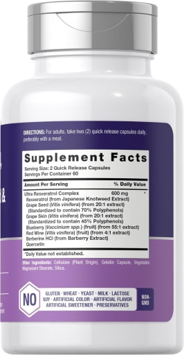 Resveratrol Berberine Grape Seed & Quercetin