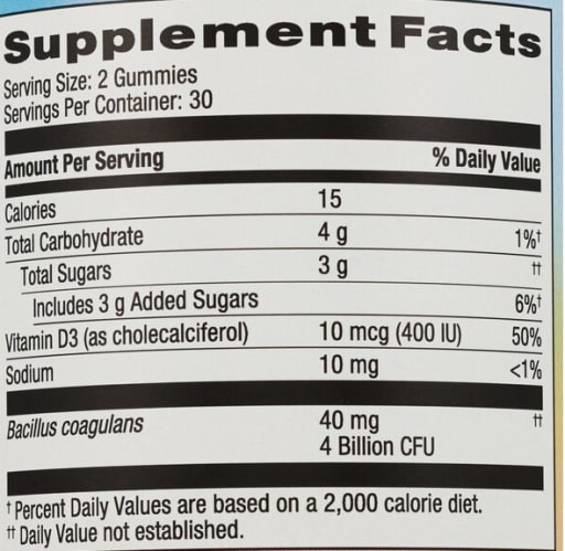Probiotic Gummies 4 Billion CFU