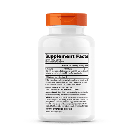 Sustained plus Immediate Release L-Arginine 500 mg