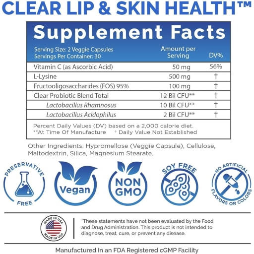 Lysine with Probiotics + Vitamin C