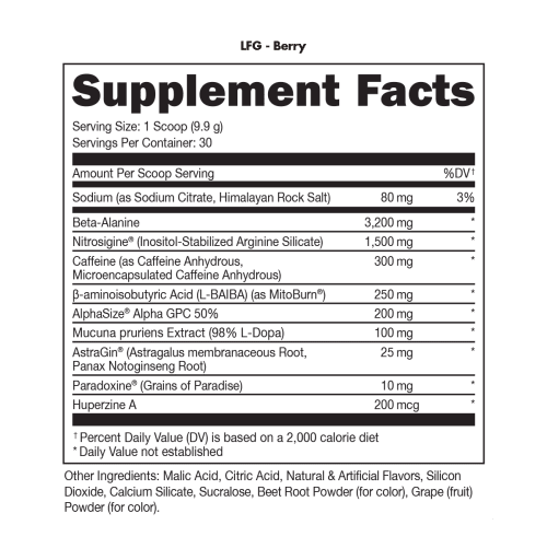 LFG Burn Thermogenic Pre-Workout (Berry)