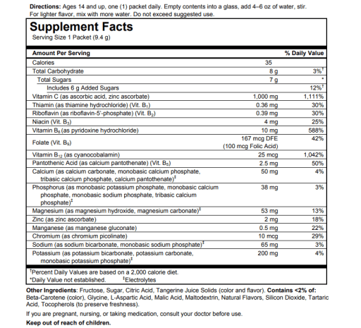 1,000 mg Vitamin C (Tangerine)
