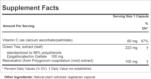 Resveratrol 100 with EGCG 100