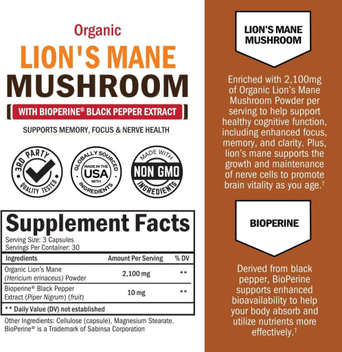 Organic Lion's Mane Mushroom