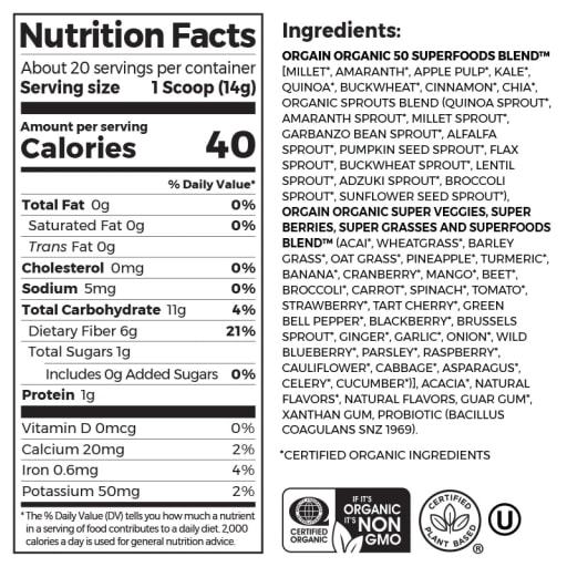 Organic Superfoods Probiotics (Berry)