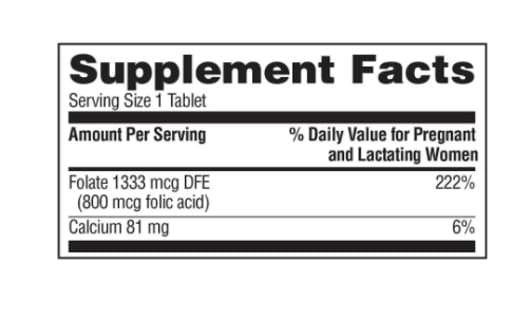 Folic Acid 800 mcg