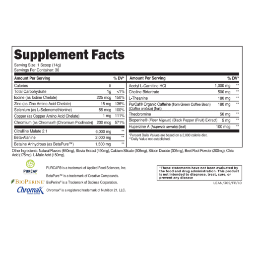 Lean Pre-Workout (Fruit Punch)