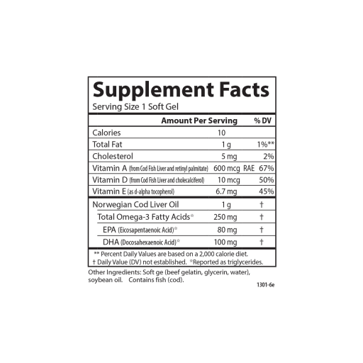 Cod Liver Oil Gems Super 1000 mg