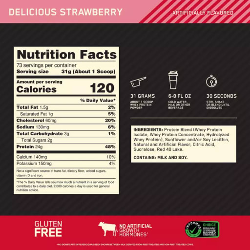 Gold Standard 100% Whey (Delicious Strawberry)