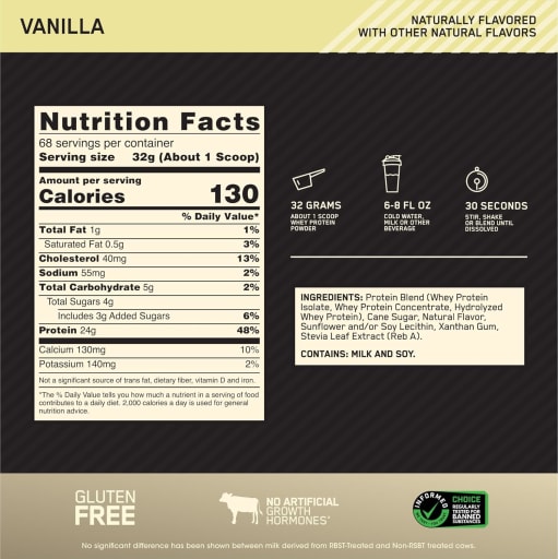 Gold Standard 100% Whey (Naturally Flavored Vanilla)