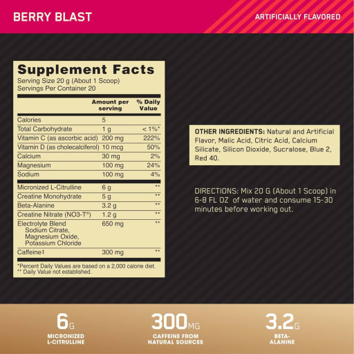 Gold Standard Pre Advanced (Berry Blast)