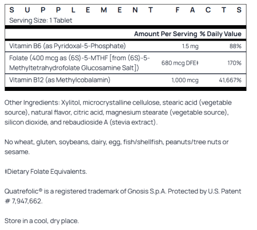 Methyl B-12 1000 mcg & Methyl Folate 400 mcg (Lemon)