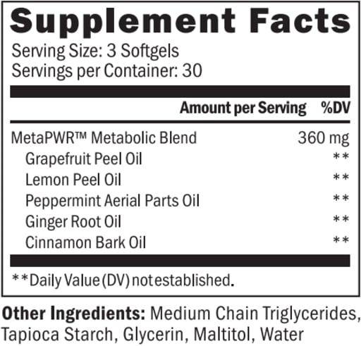 MetaPWR Metabolic Blend Softgels