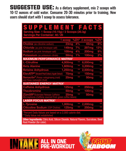 INTAKE All In One Pre-Workout (Fruit Kaboom)