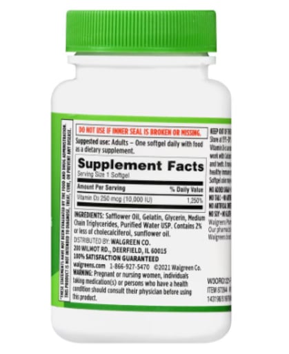 Vitamin D3 Dietary Supplement