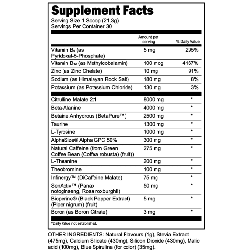 Bulk Black Pre-Workout (Blue Raspberry)