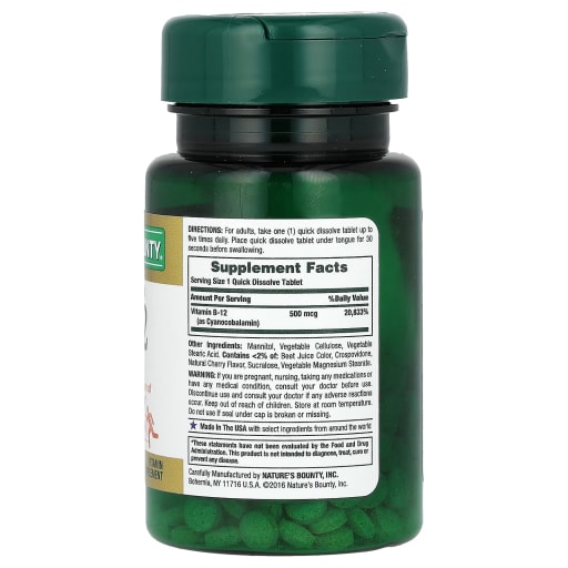 Quick Dissolve B-12 500 mcg (Natural Cherry)