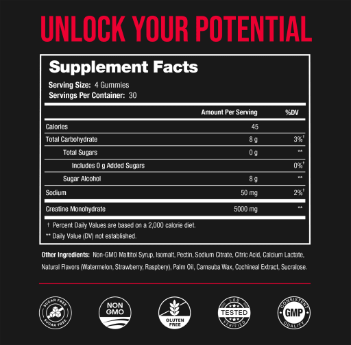 Creatine Monohydrate Gummies (Watermelon)