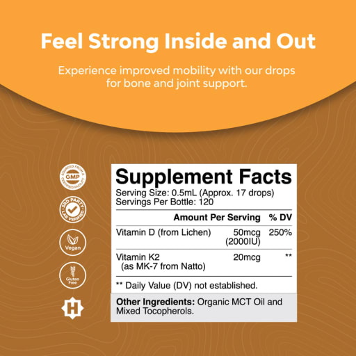 Organic Vitamin D3 + K2 Drops