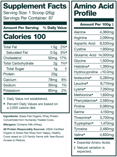 Organic Grass-Fed Whey (Unflavored)