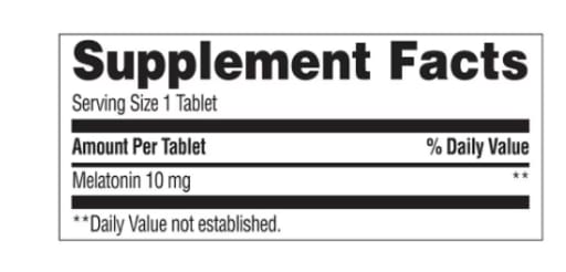 Melatonin Tablets 10 mg