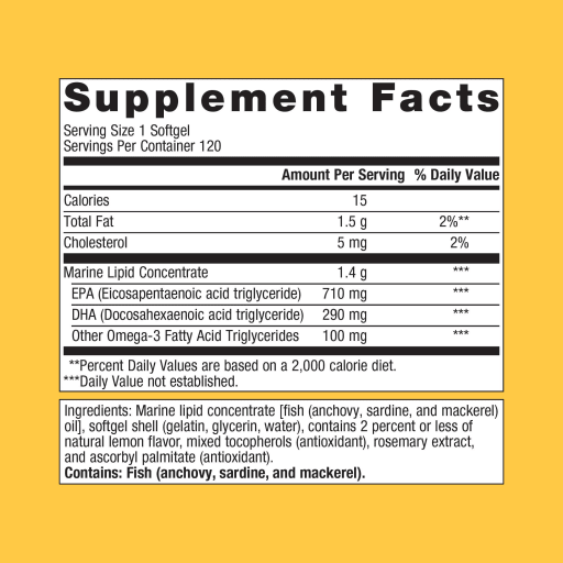 OmegaGenics Fish Oil EPA-DHA 1000 (Lemon)