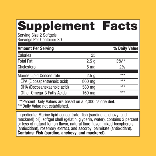 OmegaGenics Fish Oil EPA-DHA 720 mg (Lemon Lime)