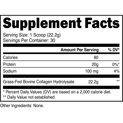 Grass-Fed Collagen Peptides 20 g (Unflavored)