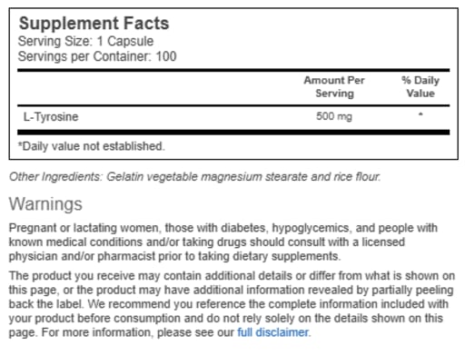 L-Tyrosine 500 mg