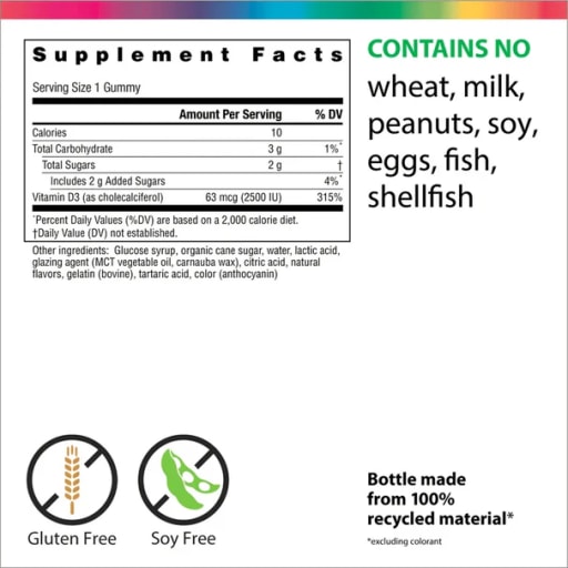 Berry D-Licious D3 2500 IU Gummies (Raspberry)