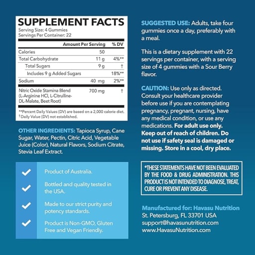 L-Arginine Gummies (Sour Berry)