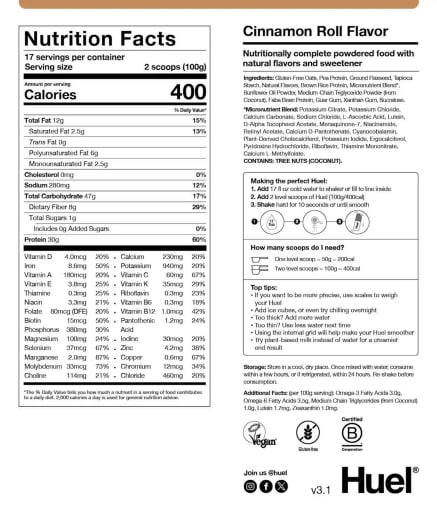 Nutritionally Complete Food (Cinnamon Roll)