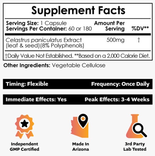Celastrus Paniculatus Extract 500 mg