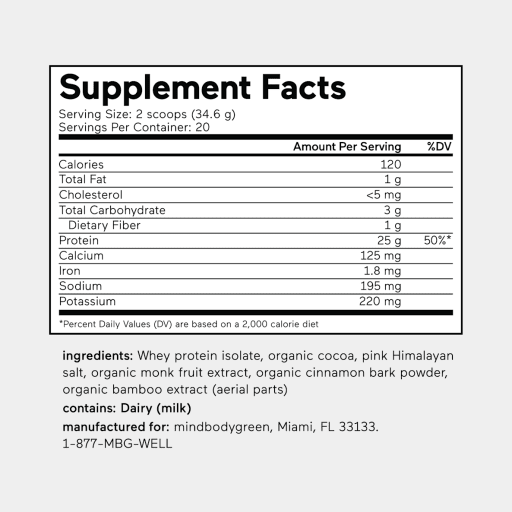 grass-fed whey protein isolate+ (chocolate)
