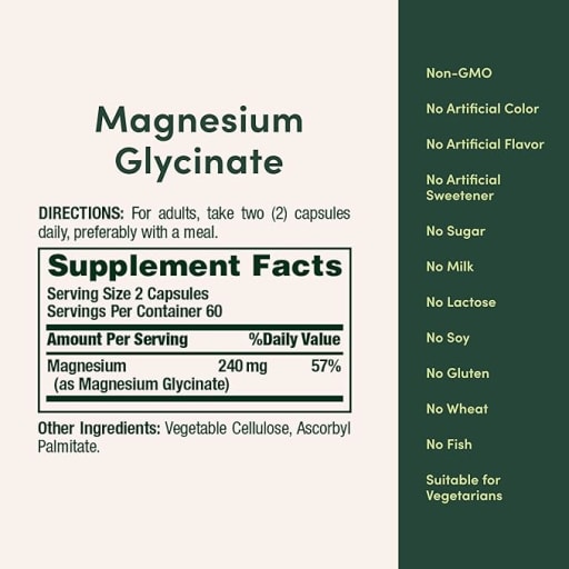 High Absorption Magnesium Glycinate 240 mg